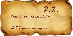 Pogány Kristóf névjegykártya